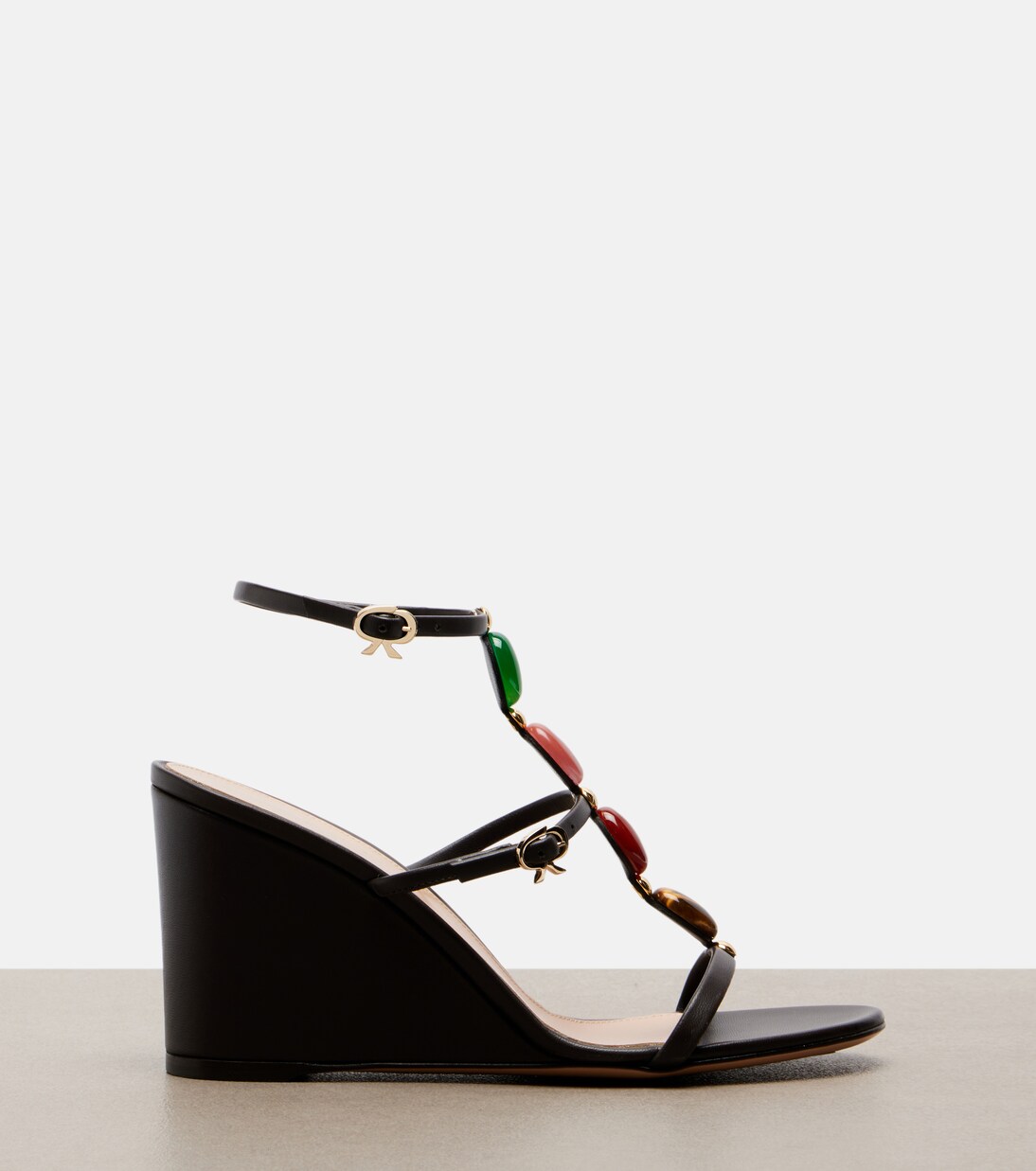 Verzierte Wedge-Sandalen aus Leder | Gianvito Rossi