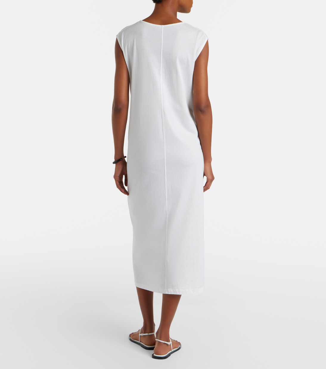 Gathered cotton jersey midi dress | Toteme