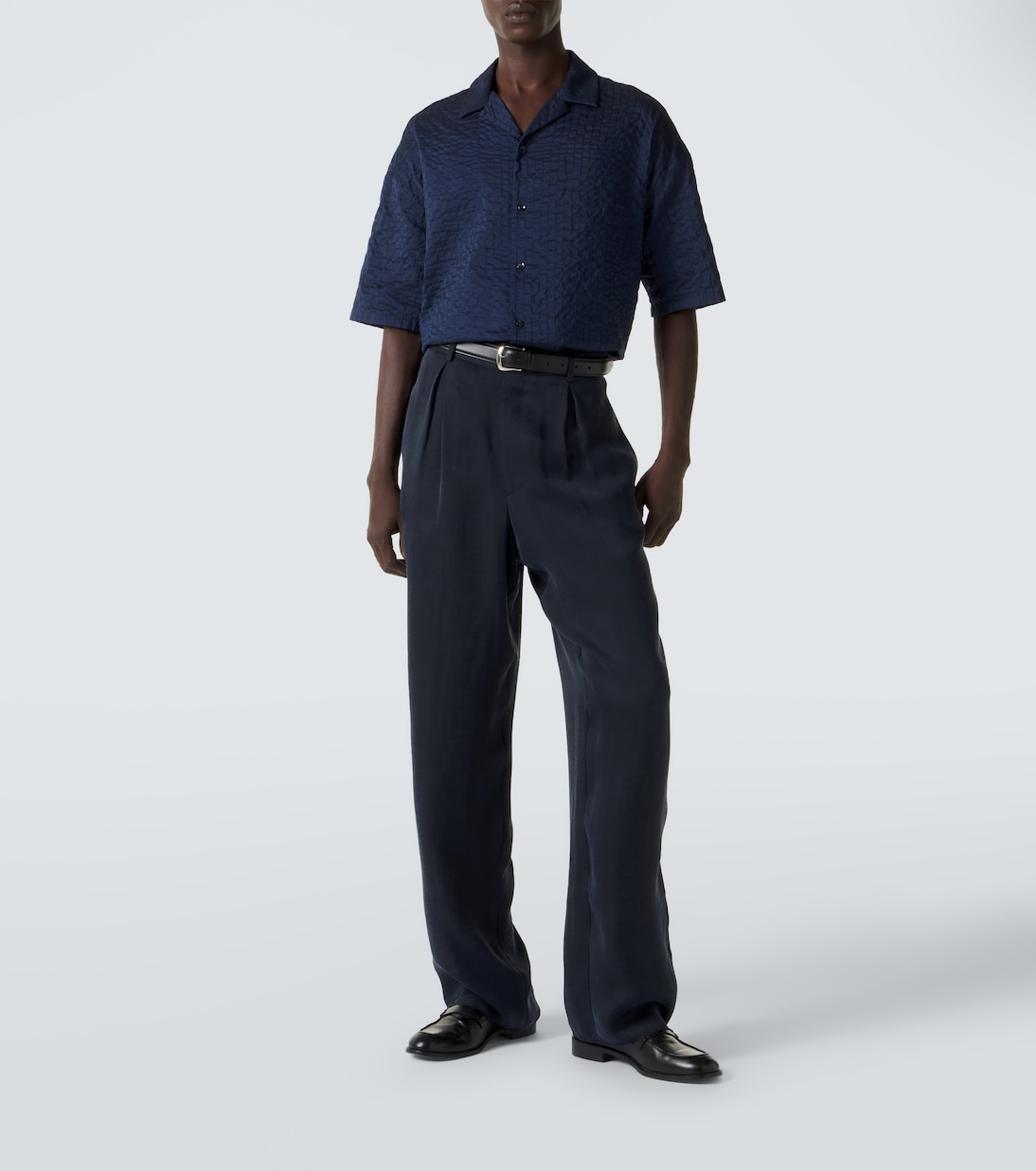 Pleated satin wide-leg pants | Giorgio Armani