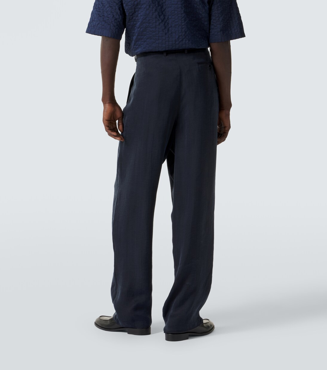 Pleated satin wide-leg pants | Giorgio Armani