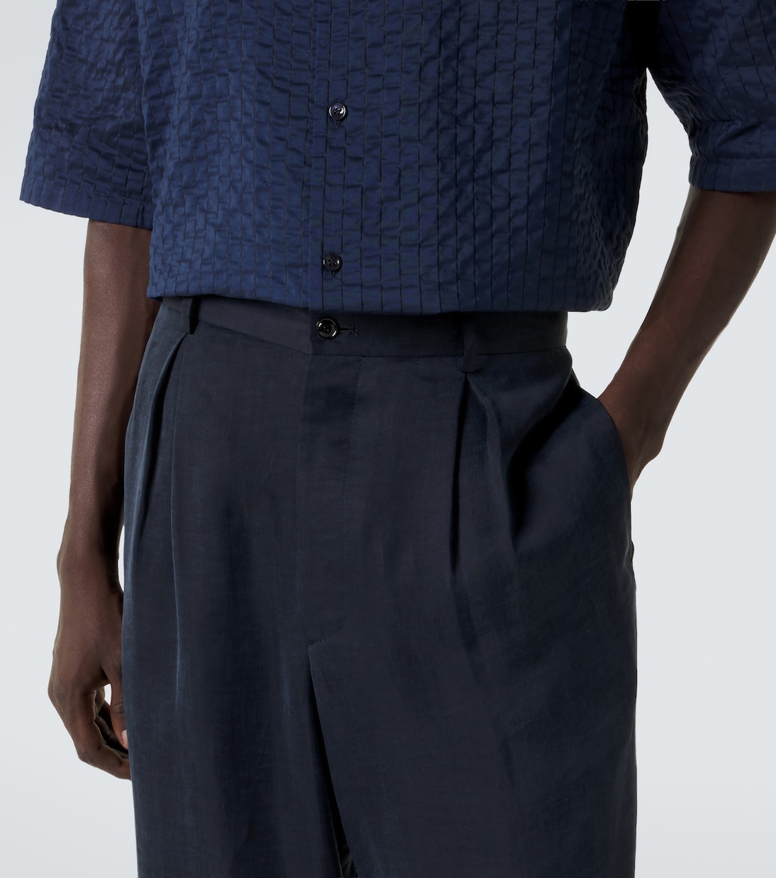 Pleated satin wide-leg pants | Giorgio Armani