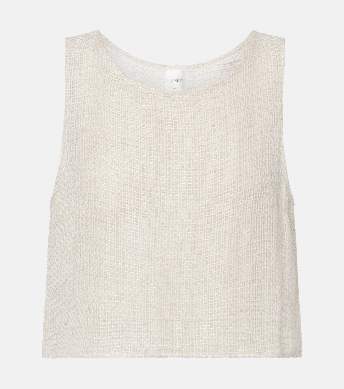 Stella sequined linen-blend tank top | Leset