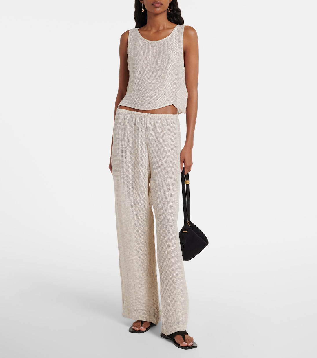 Stella sequined linen-blend tank top | Leset