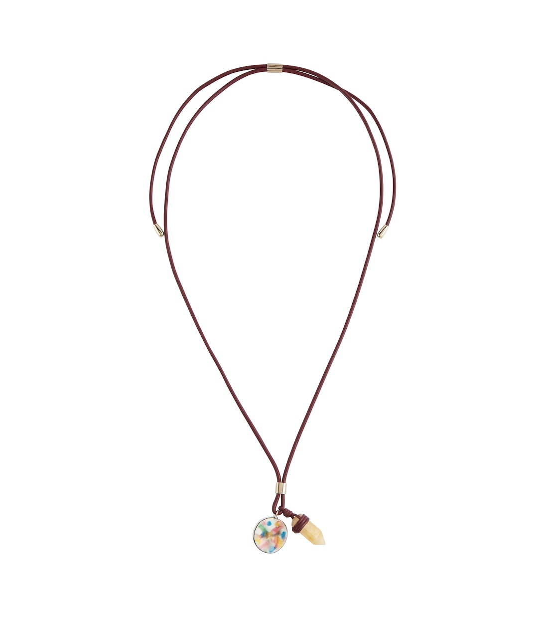 Halskette Jemma aus Leder und Gelbquarz | Chloé