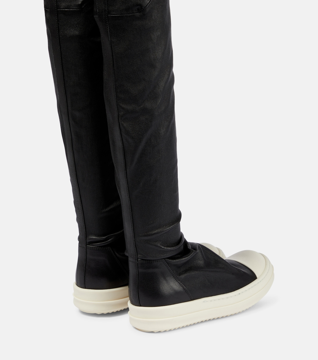 Stocking over-the-knee leather boots | Rick Owens