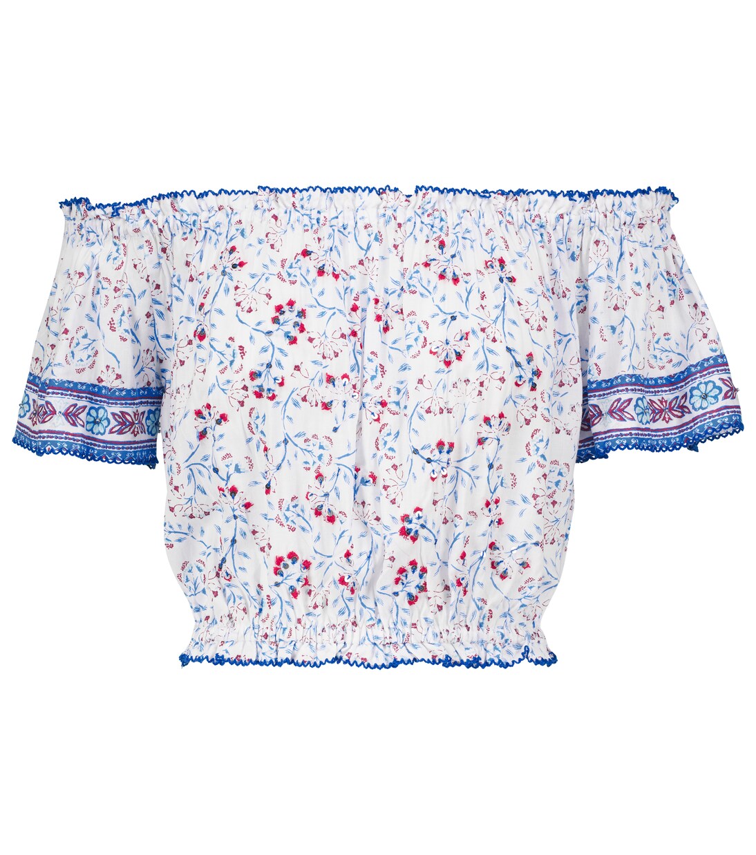 Blouse Camilla imprimée à encolure bardot | Poupette St Barth