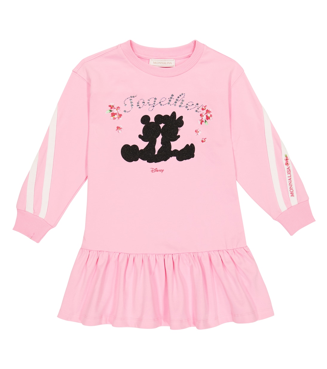 x Disney® – Robe en coton mélangé à ornements | Monnalisa