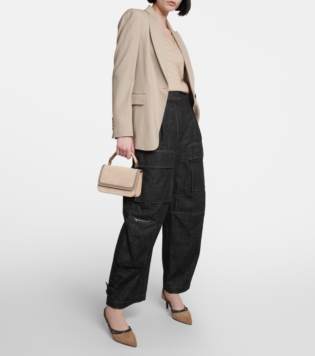 Escarpins City en daim à ornements | Brunello Cucinelli