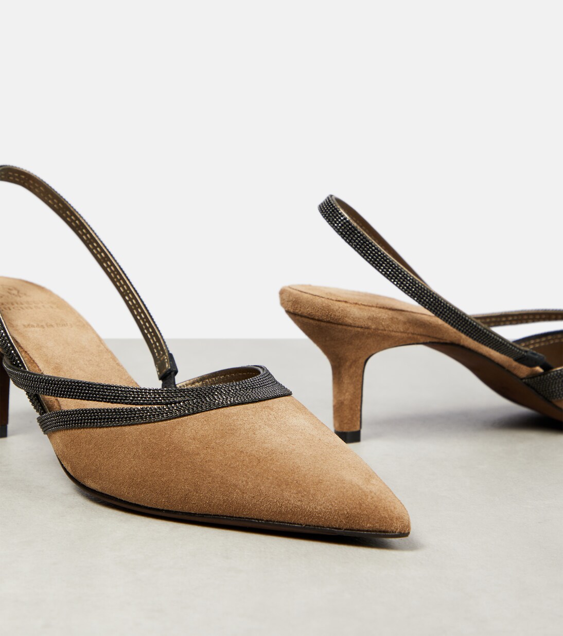 Escarpins City en daim à ornements | Brunello Cucinelli