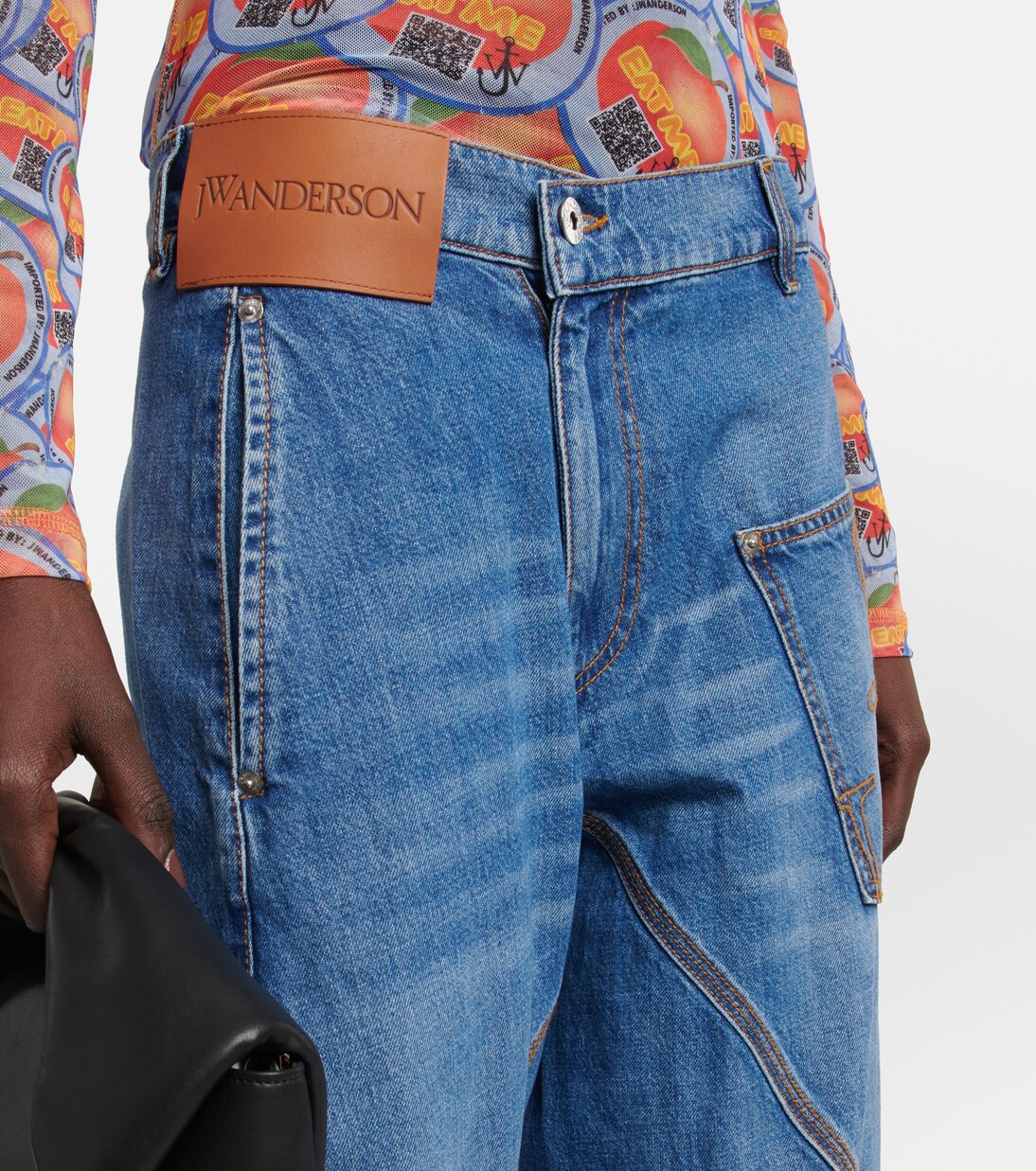 Twisted embroidered wide-leg jeans | JW Anderson