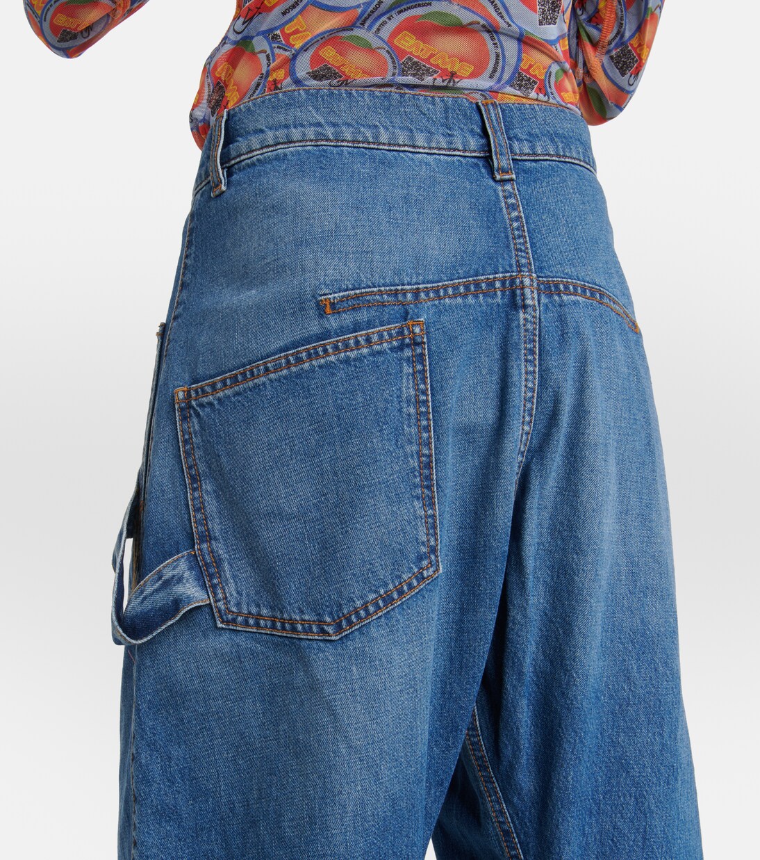 Twisted embroidered wide-leg jeans | JW Anderson
