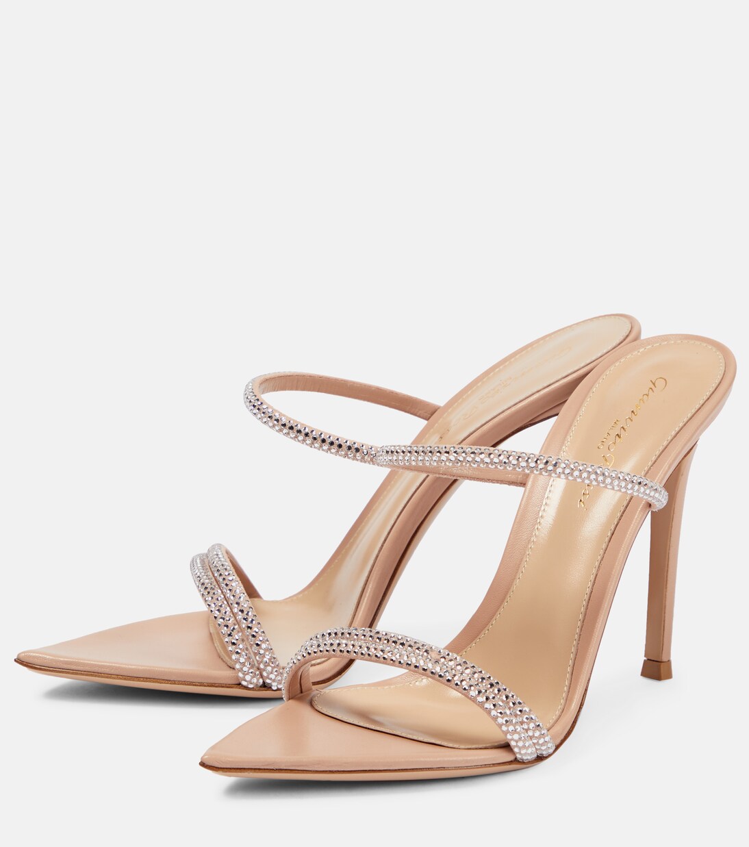 Verzierte Pantoletten aus Leder | Gianvito Rossi