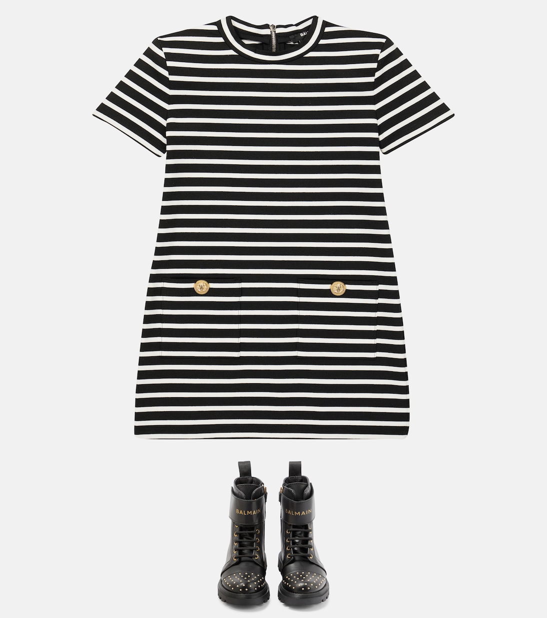 Striped jersey dress | Balmain Kids