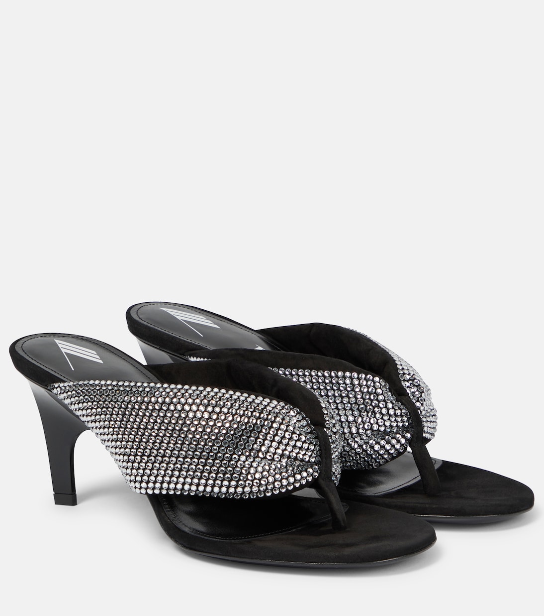 Rem satin crystal-embellished thong sandals | The Attico