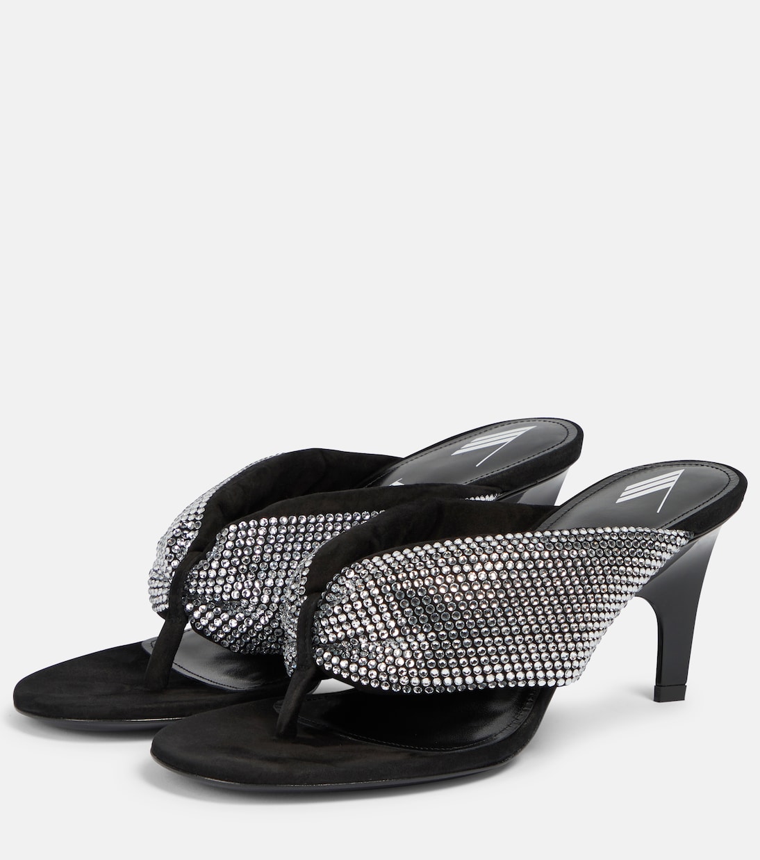 Rem satin crystal-embellished thong sandals | The Attico