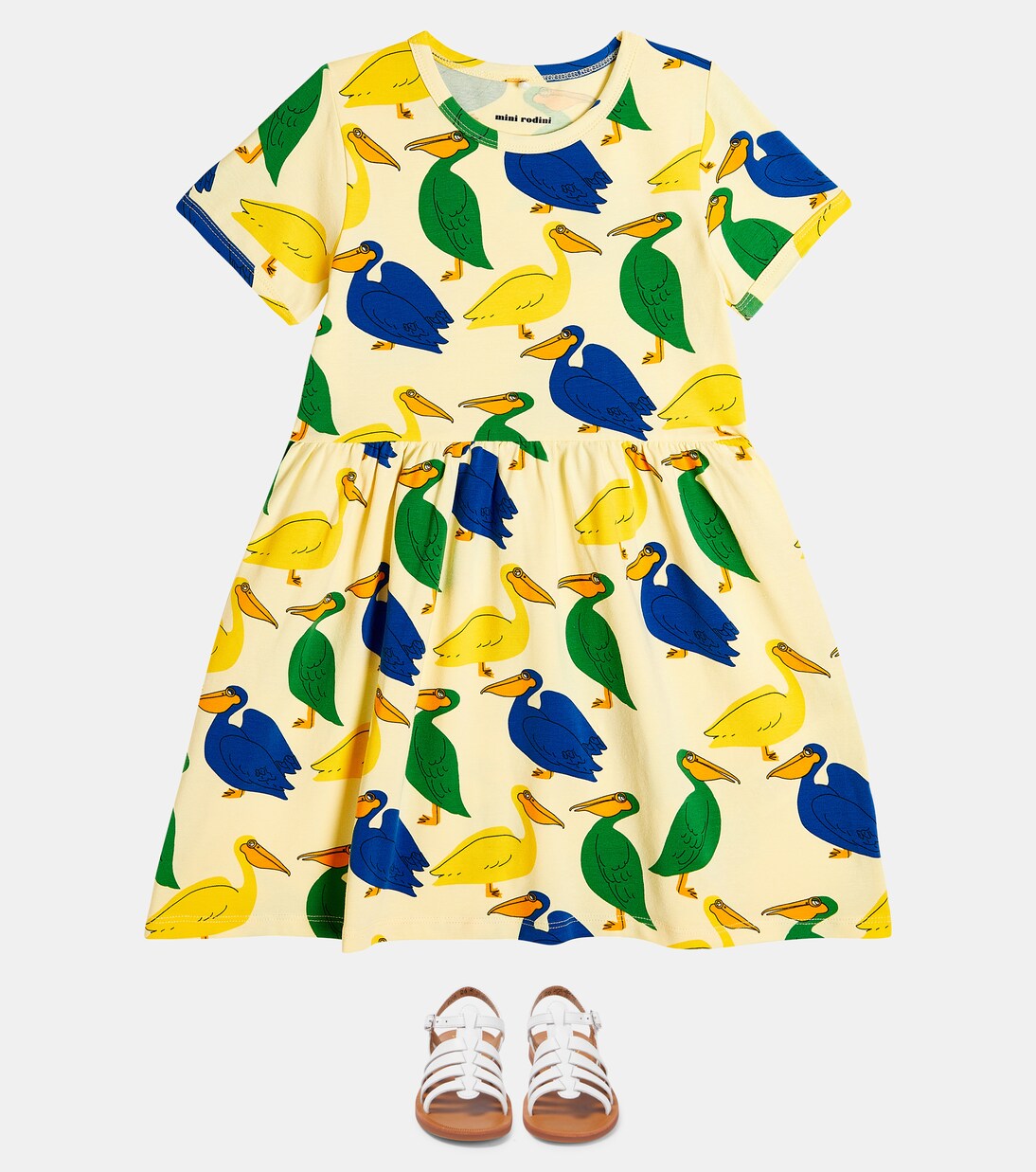 Printed cotton-blend dress | Mini Rodini