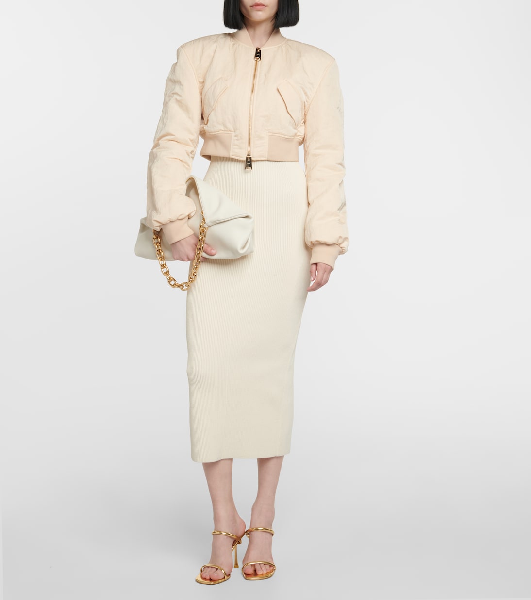 Cropped-Bomberjacke Reggie aus Satin | Khaite