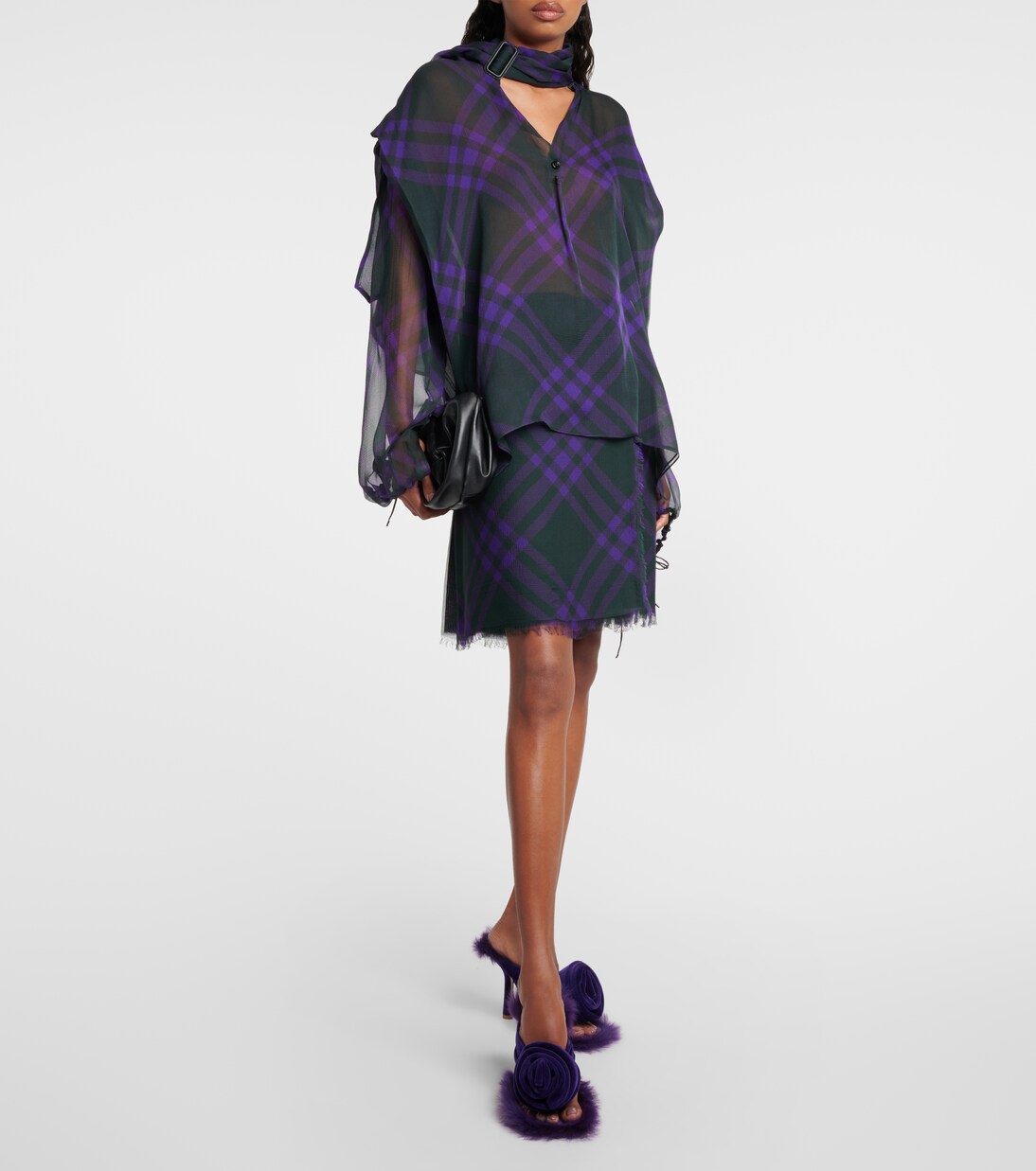Checked silk miniskirt | Burberry