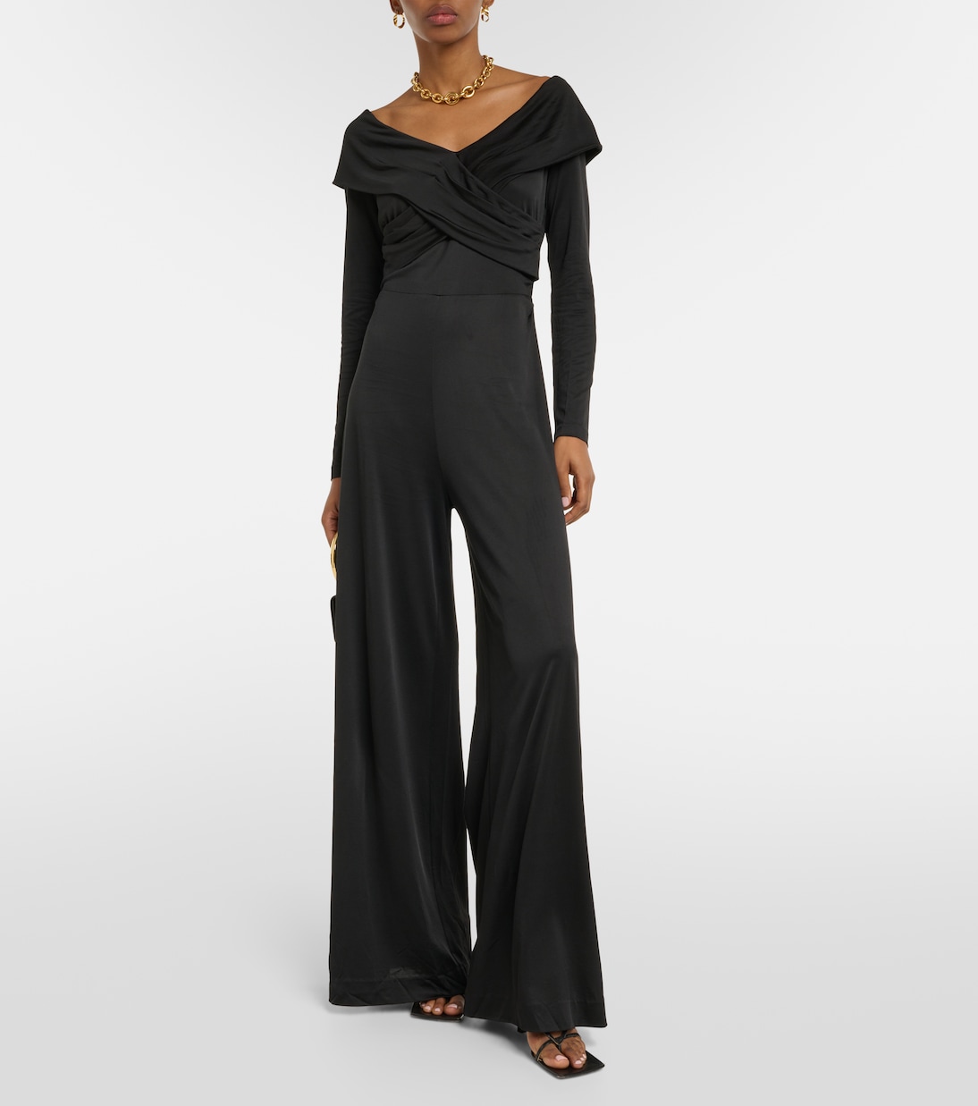 Lucien jersey off-shoulder jumpsuit | Diane von Furstenberg