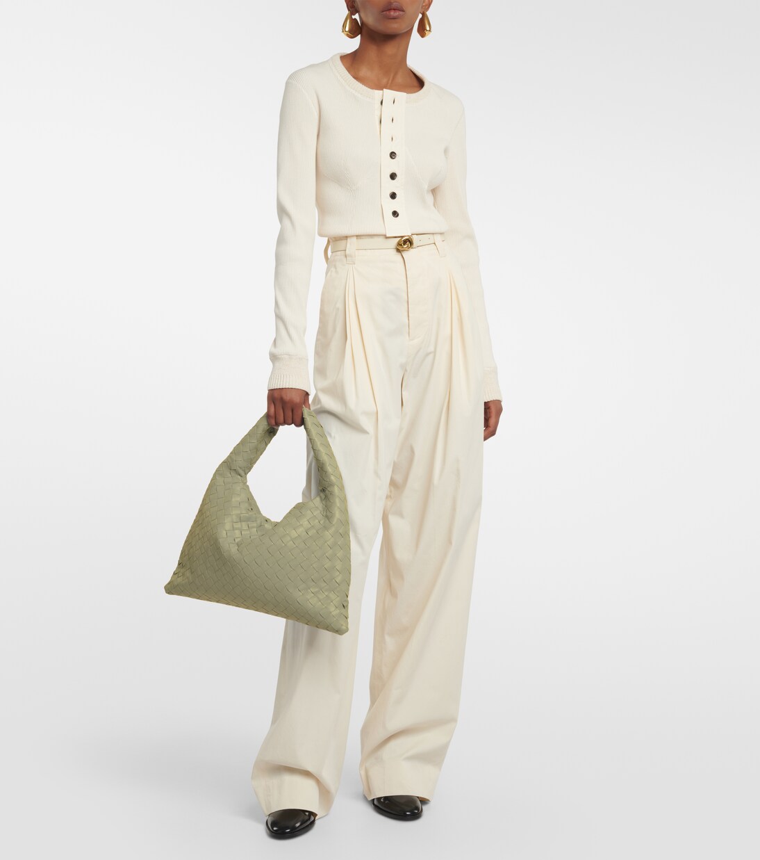 Hop Intrecciato leather shoulder bag | Bottega Veneta