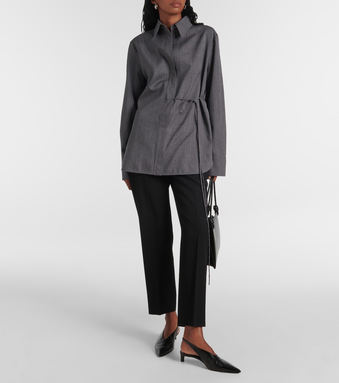 Belted wool shirt | Jil Sander