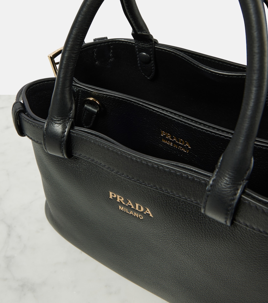 Prada Buckle Small leather tote bag | Prada