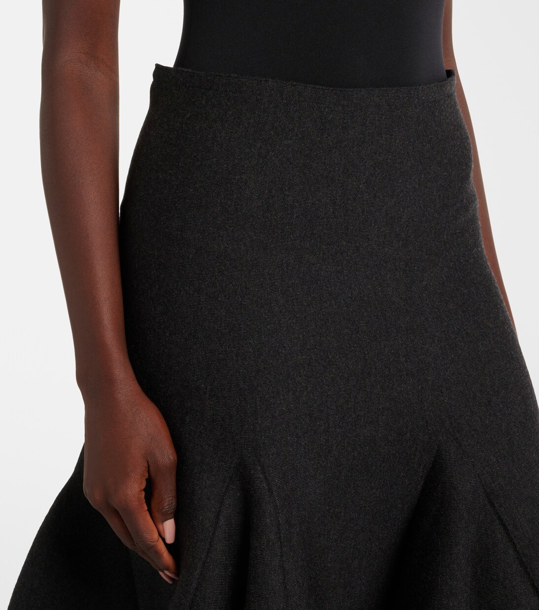 羊毛混纺中长半身裙 | Alaïa