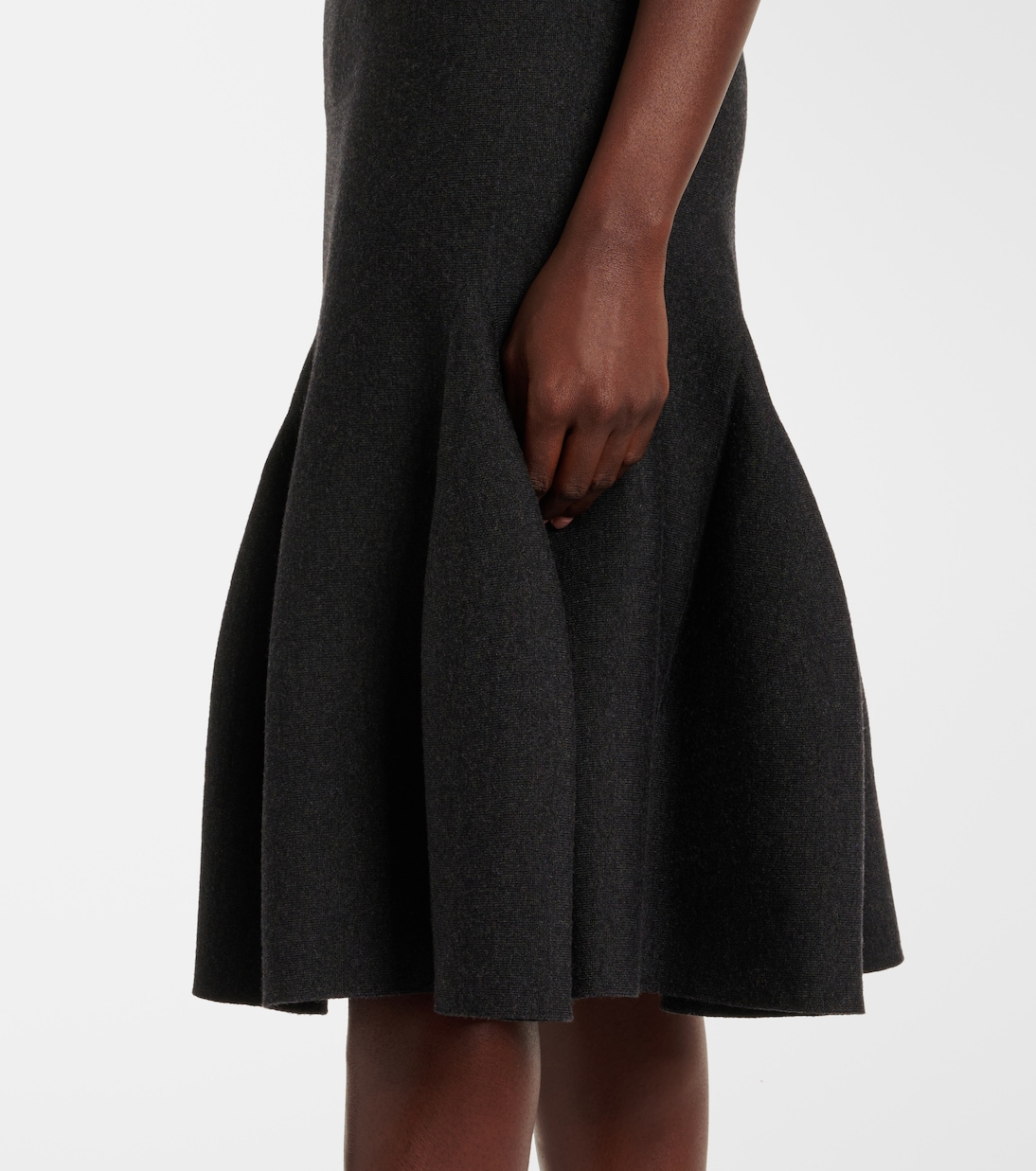 羊毛混纺中长半身裙 | Alaïa