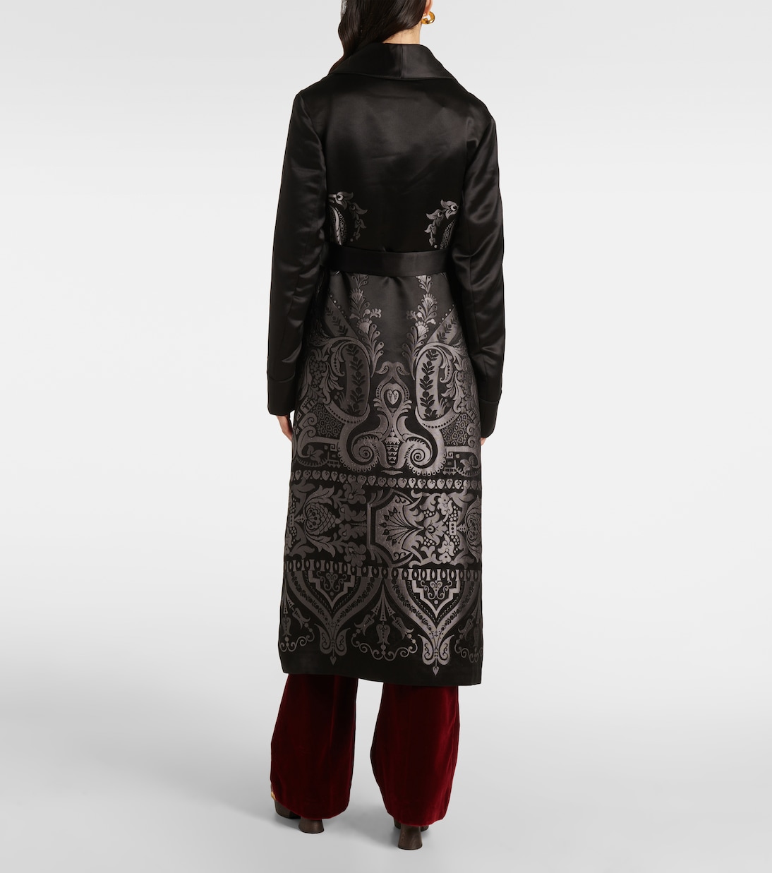 Abrigo de mezcla de seda con cinturón | Etro