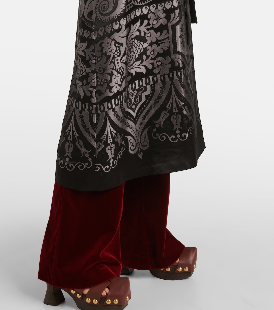 Abrigo de mezcla de seda con cinturón | Etro