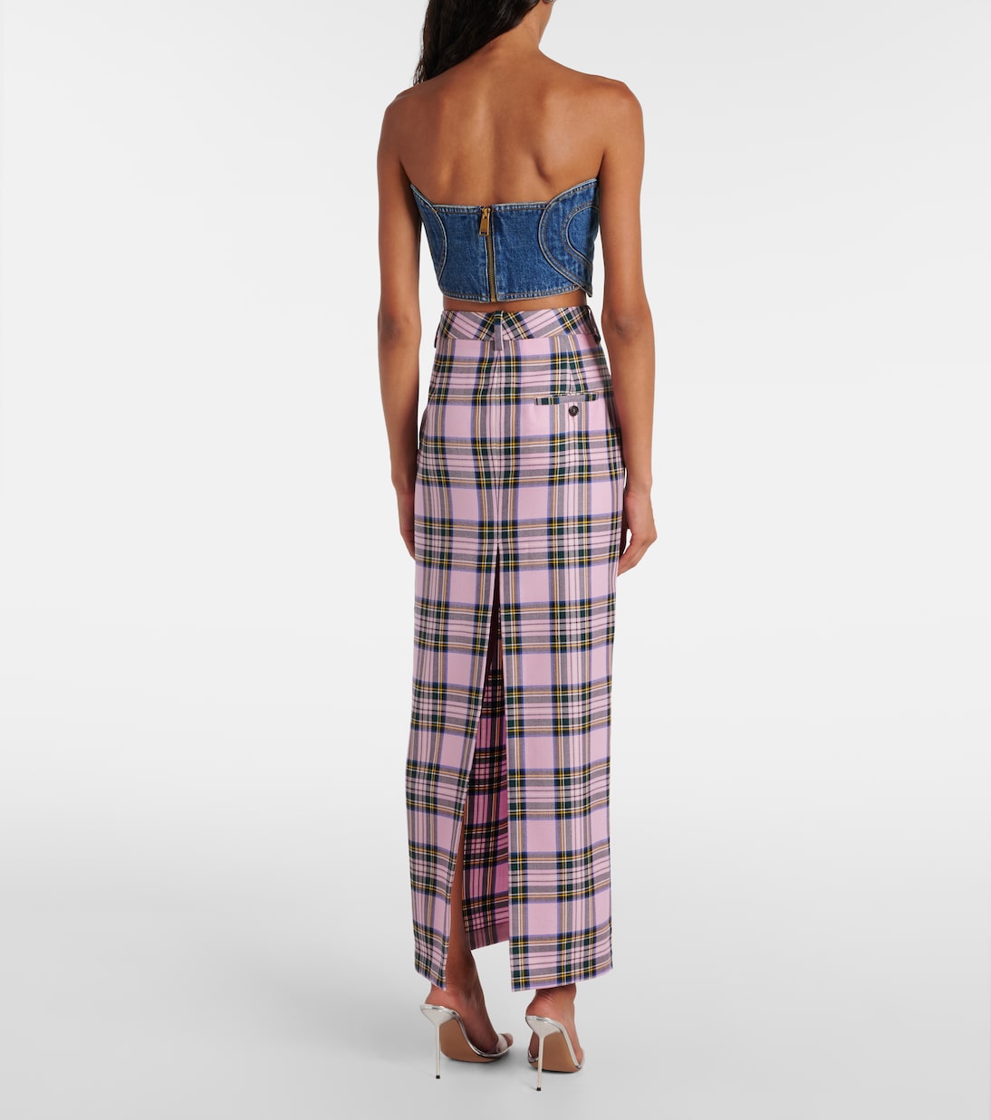 تنورة طويلة من الصوف بطبعة المربعات | Area