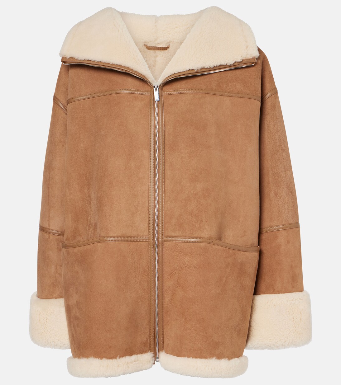 Jacke Signature aus Veloursleder und Shearling | Toteme
