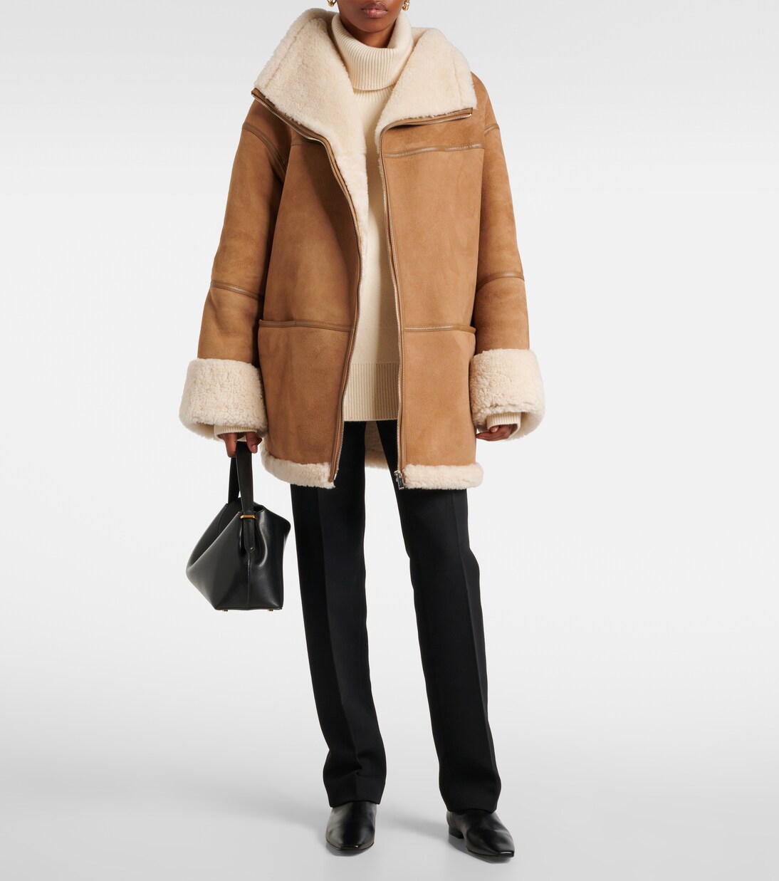 Jacke Signature aus Veloursleder und Shearling | Toteme