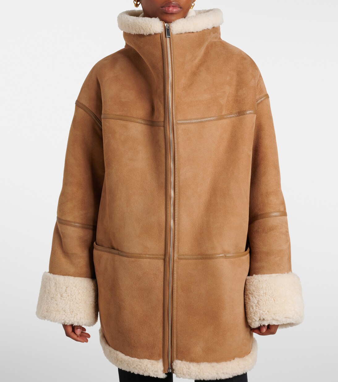 Jacke Signature aus Veloursleder und Shearling | Toteme