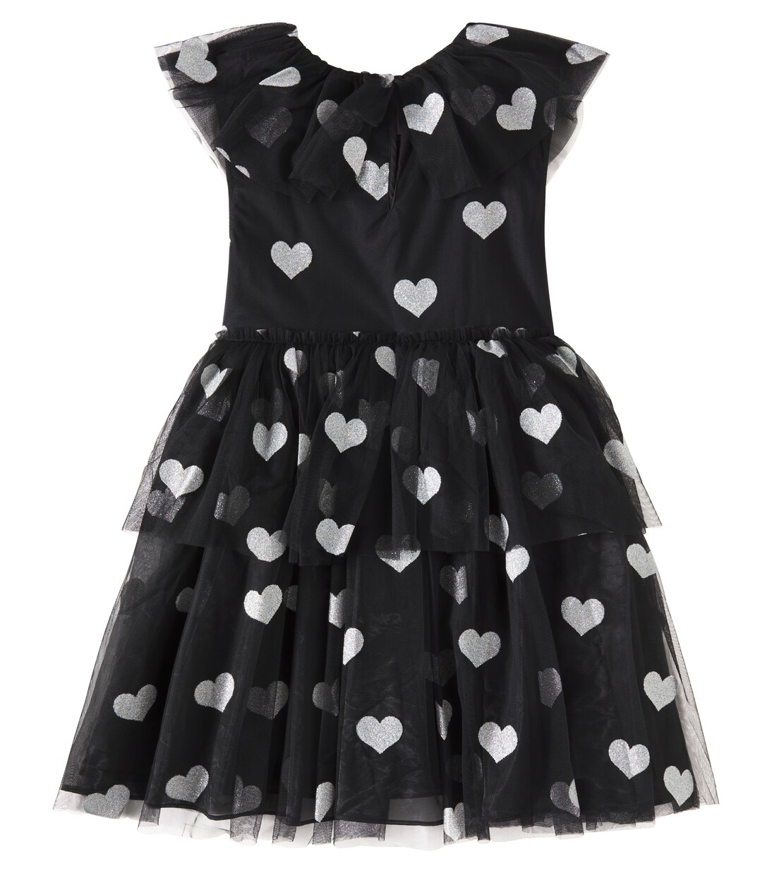 Heart-printed tiered tulle dress | Konges Sløjd