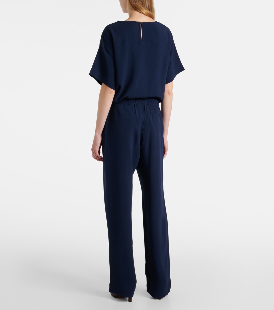 Pantalon droit Aurelia en crêpe | Asceno