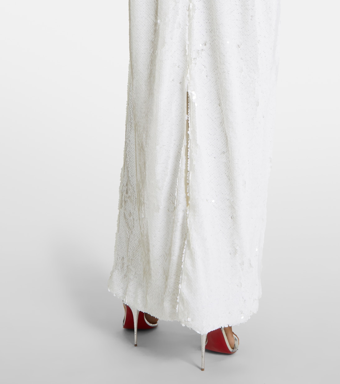 Maxikleid mit Federn und Kristallen | Self-Portrait