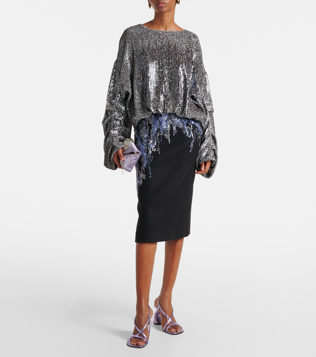 Sandalen aus Metallic-Leder | Dries Van Noten