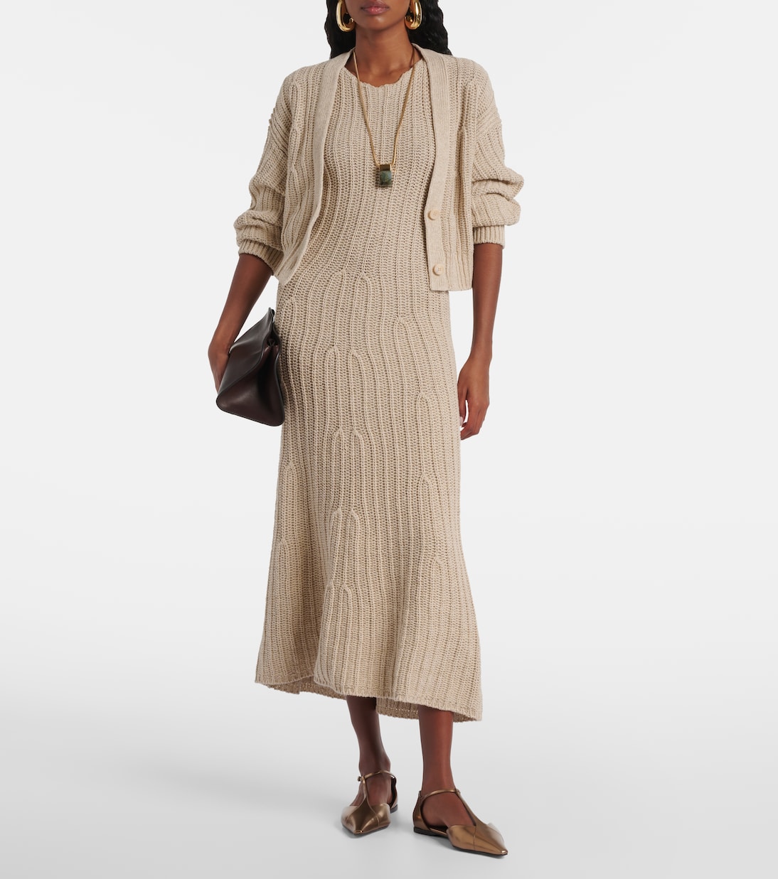 Vestido largo Uccio de lino y algodón | Max Mara