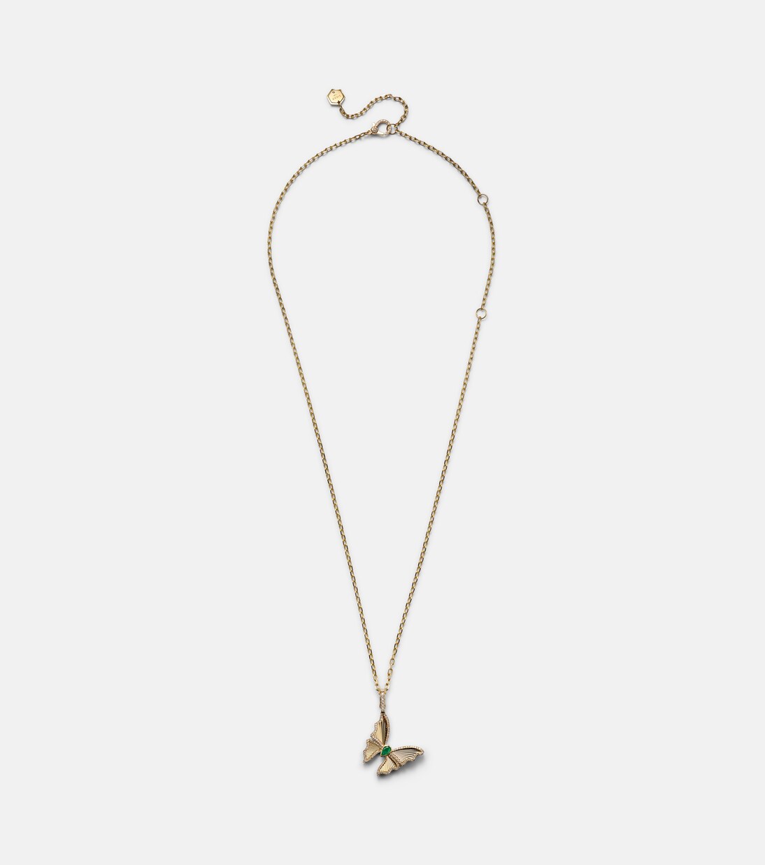 Collier Butterfly en or 18 ct, émeraudes et diamants | Shay Jewelry