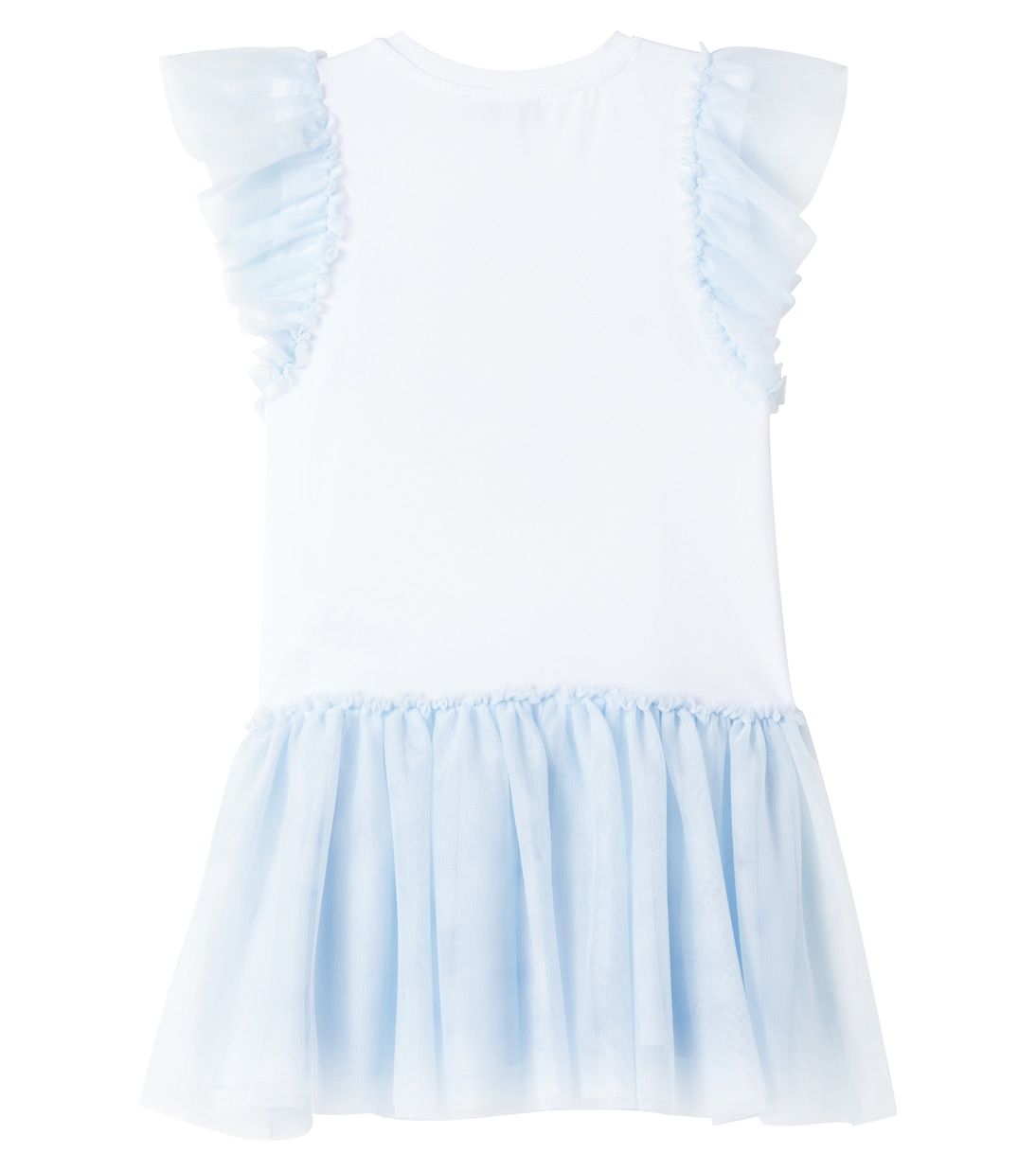 Cotton-blend jersey and tulle dress | Monnalisa