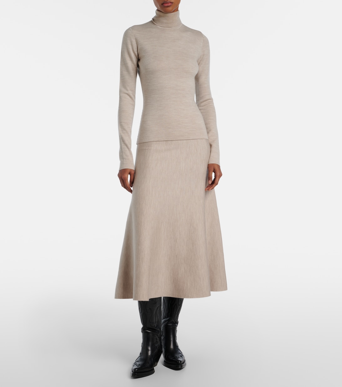 Freddie wool, cashmere, and silk midi skirt | Gabriela Hearst