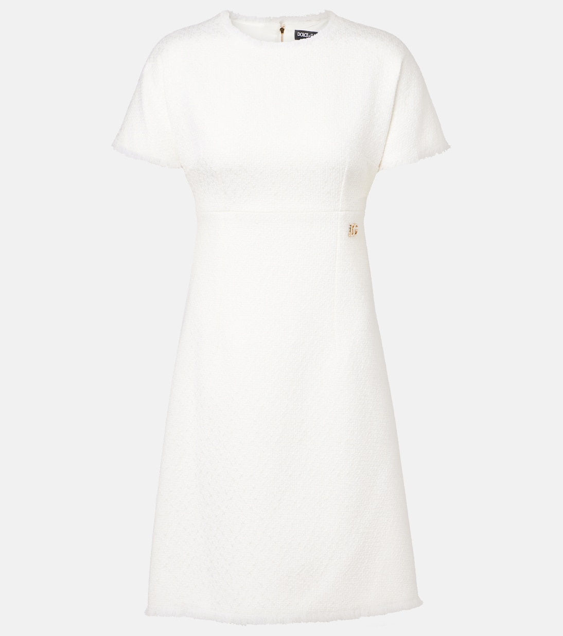 Vestido corto de tweed en mezcla de lana con DG | Dolce&Gabbana