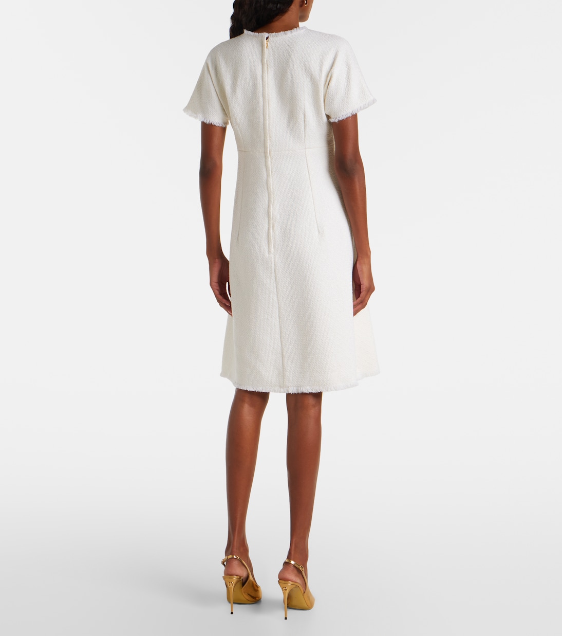 Vestido corto de tweed en mezcla de lana con DG | Dolce&Gabbana