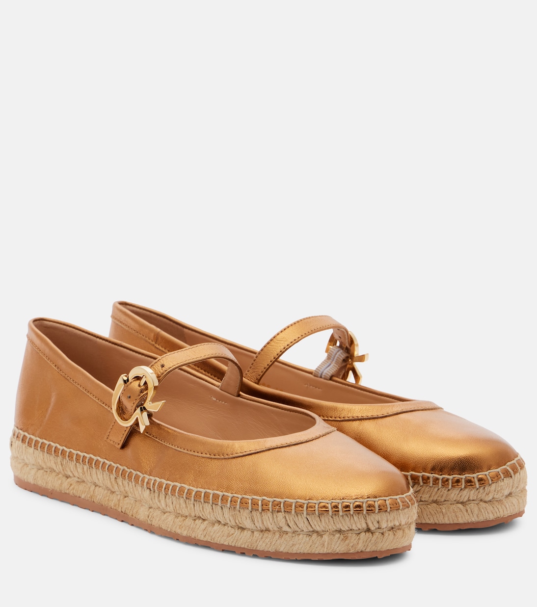 Espadrilles Elda aus Metallic-Leder | Gianvito Rossi