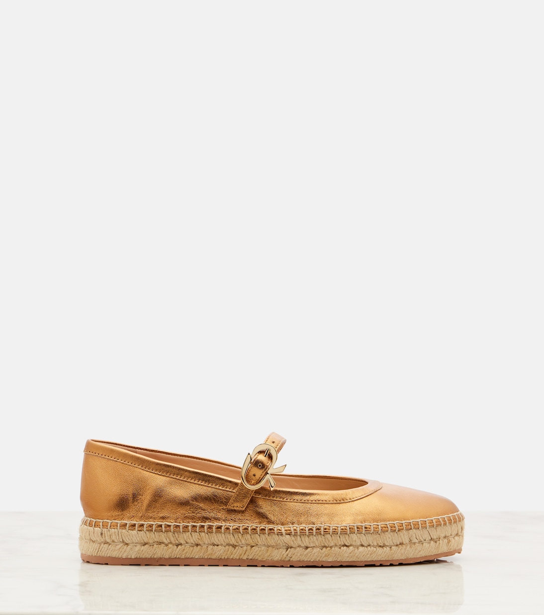 Espadrilles Elda aus Metallic-Leder | Gianvito Rossi