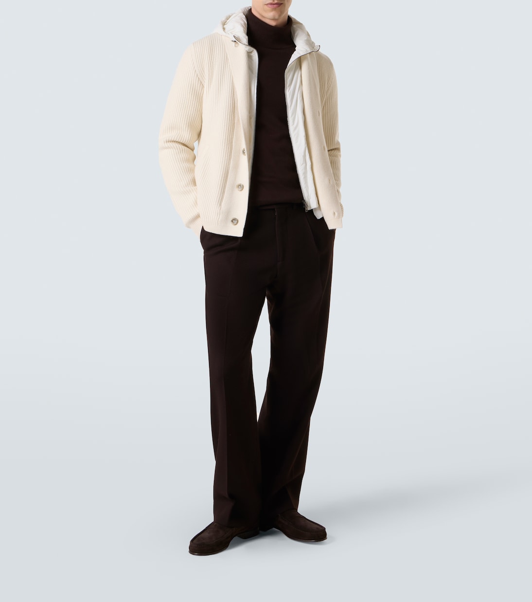 Ribbed-knit wool cardigan | Herno