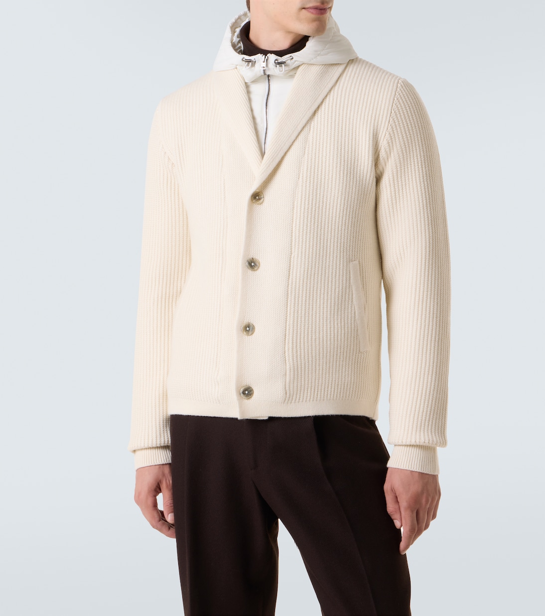 Ribbed-knit wool cardigan | Herno