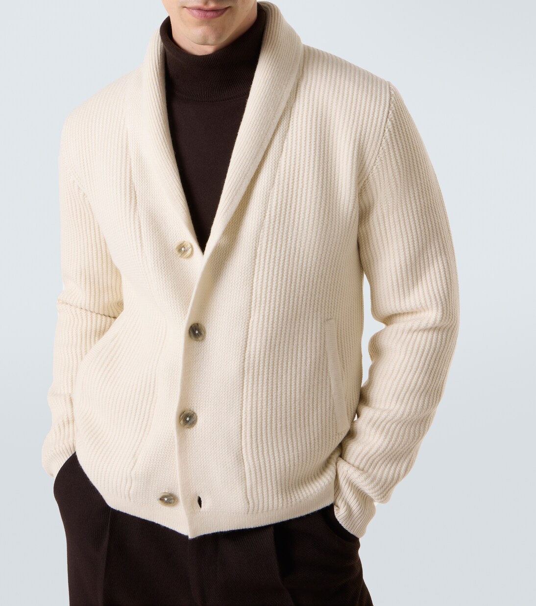 Ribbed-knit wool cardigan | Herno
