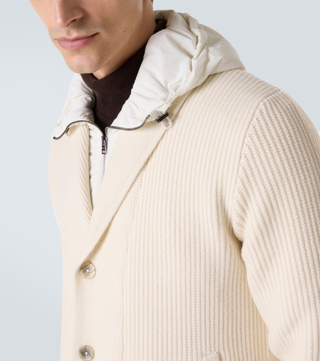 Ribbed-knit wool cardigan | Herno